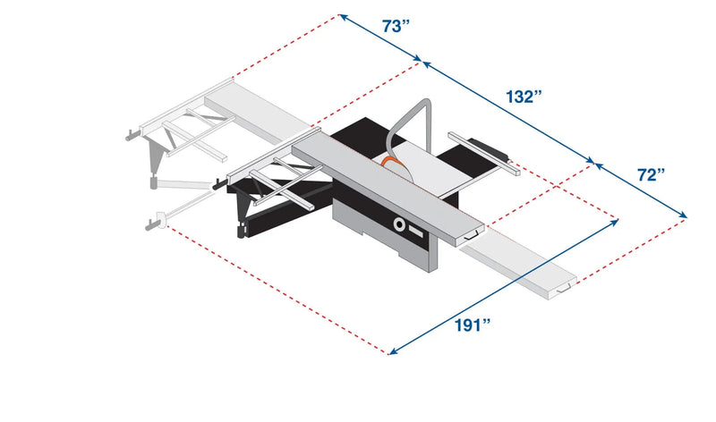 Maksiwa Diamond - BMD.3200.IR Sliding Panel Saw - 10HP 3Ph 220V