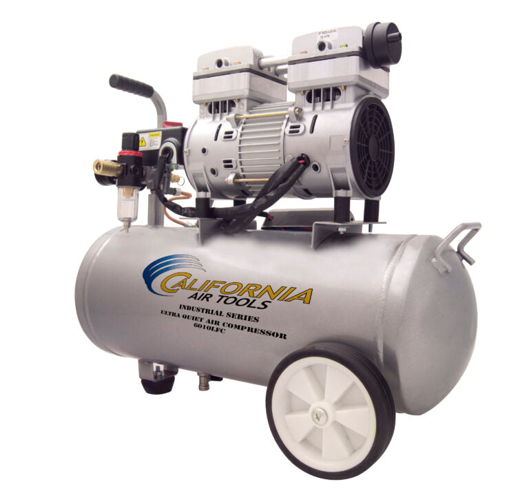 CALIFORNIA AIR TOOLS 6010LFC Ultra Quiet 1.0 Hp, Oil-Free, Lightweight 6-Gallon Air Compressor (Industrial Series)