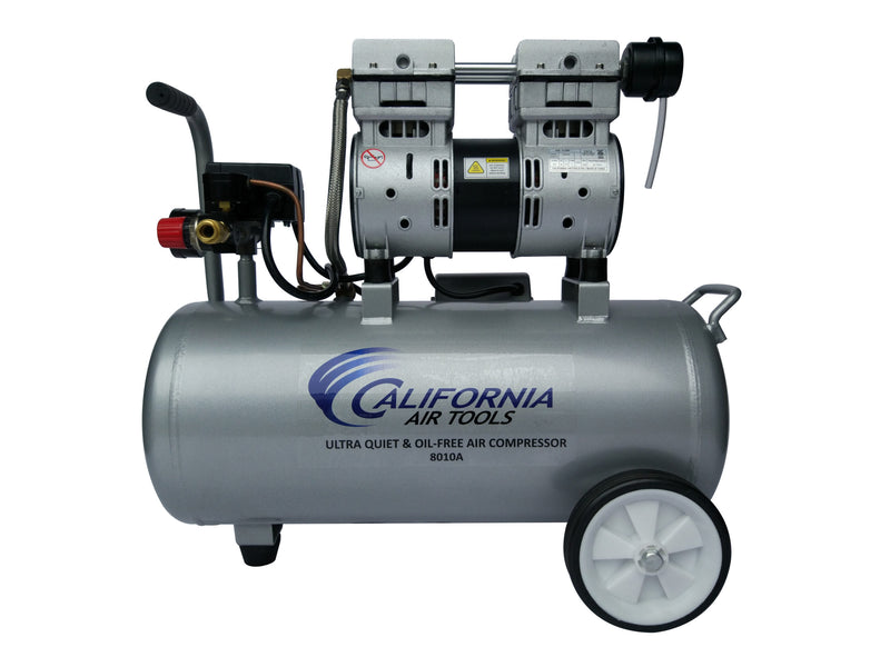 CALIFORNIA AIR TOOLS 8010A Ultra Quiet 1.0 Hp, Oil-Free, Lightweight Aluminum 8-Gallon Air Compressor