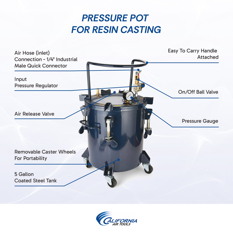 California Air Tools 365C 5 Gallon Resin Casting Pressure Pot