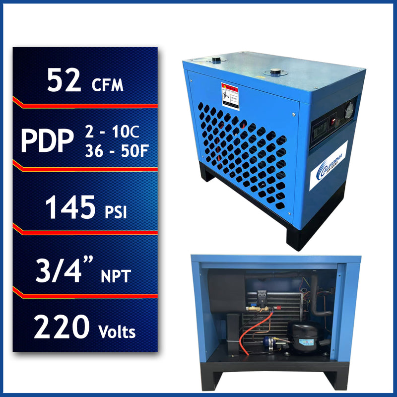 California Air Tools RD-91503 52 CFM Refrigerated Air Dryer 220V
