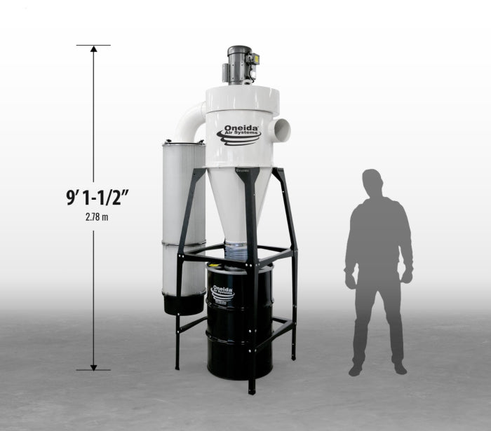 Oneida 5hp High Vacuum Freestanding Cyclone Dust Collector