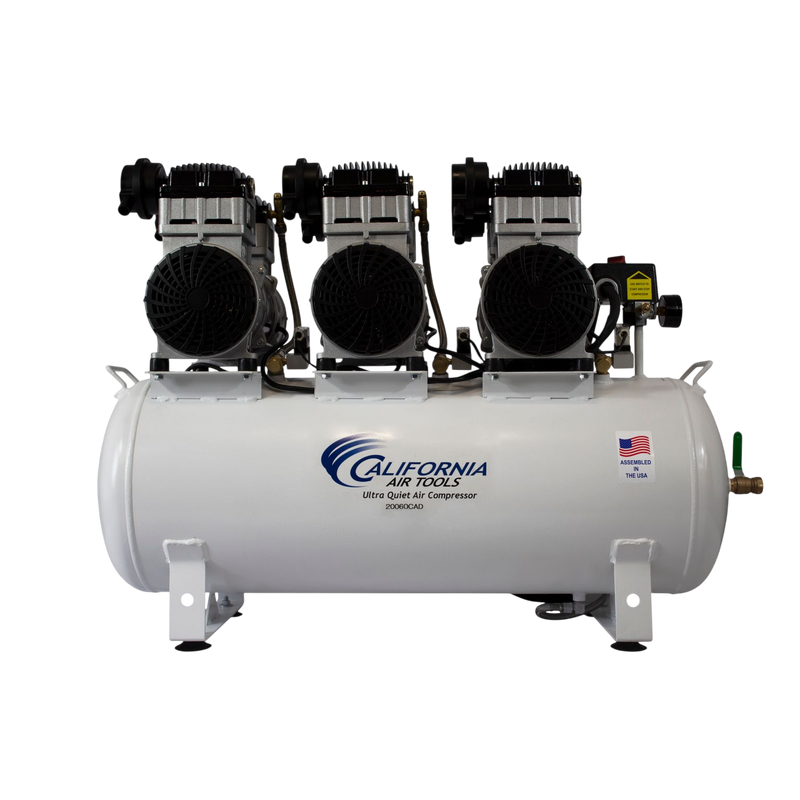California Air Tools 20060CAD 6.0 HP 20 Gallon Oil-Free Air Compressor with Automatic Drain 220V