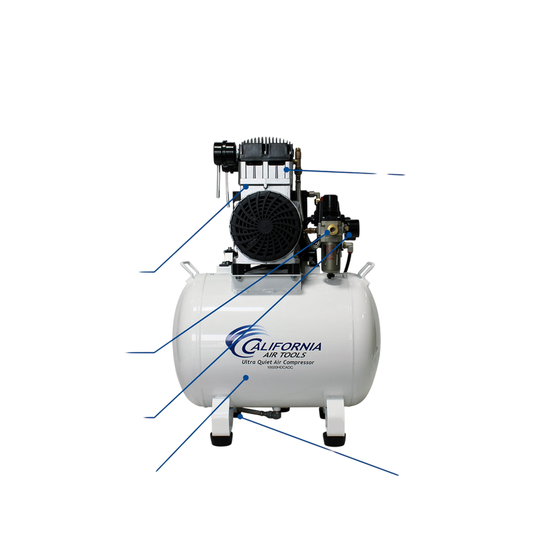 California Air Tools 10020HDCADC 2 HP 10 Gallon Oil-Free Air Compressor with 98% Air Drying System and Automatic Drain Valve